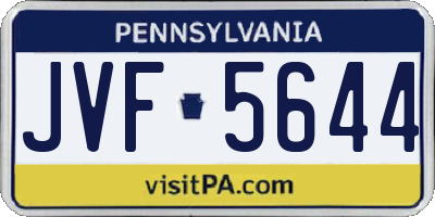 PA license plate JVF5644