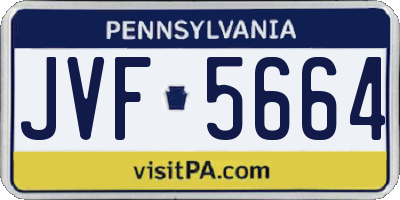 PA license plate JVF5664
