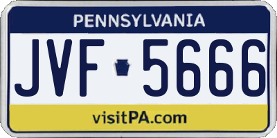 PA license plate JVF5666