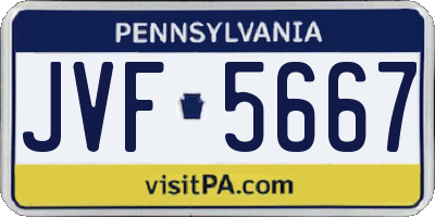PA license plate JVF5667