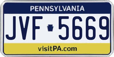 PA license plate JVF5669