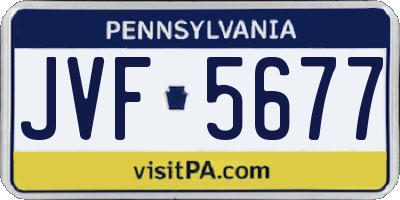 PA license plate JVF5677