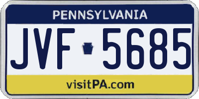 PA license plate JVF5685