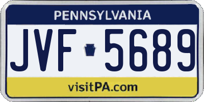 PA license plate JVF5689