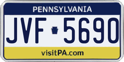 PA license plate JVF5690