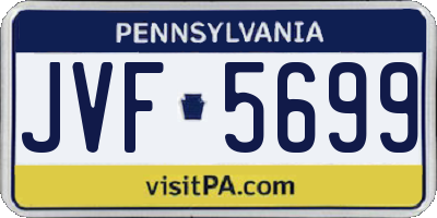 PA license plate JVF5699