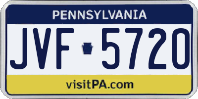 PA license plate JVF5720