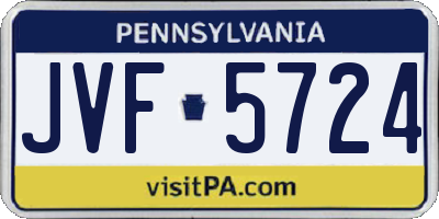 PA license plate JVF5724