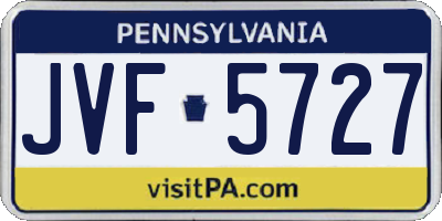 PA license plate JVF5727