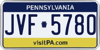 PA license plate JVF5780