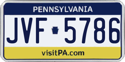 PA license plate JVF5786