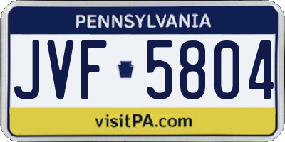 PA license plate JVF5804