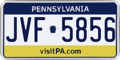 PA license plate JVF5856