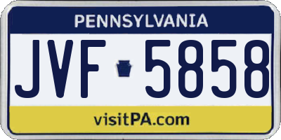 PA license plate JVF5858