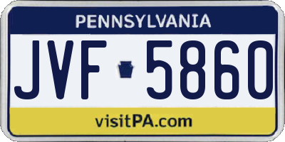 PA license plate JVF5860