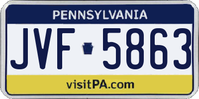 PA license plate JVF5863