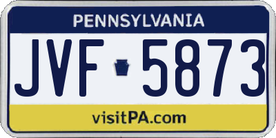 PA license plate JVF5873