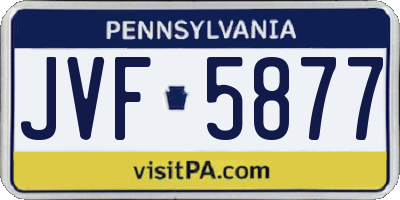 PA license plate JVF5877