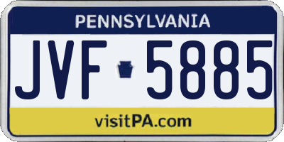 PA license plate JVF5885