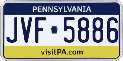 PA license plate JVF5886