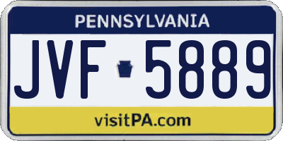 PA license plate JVF5889