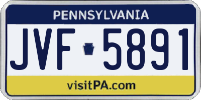 PA license plate JVF5891