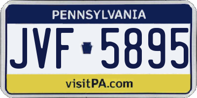 PA license plate JVF5895