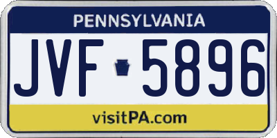 PA license plate JVF5896