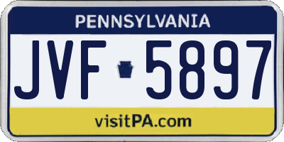 PA license plate JVF5897