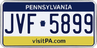 PA license plate JVF5899
