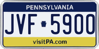 PA license plate JVF5900