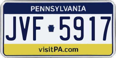 PA license plate JVF5917