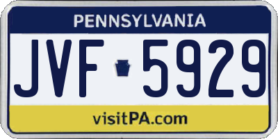 PA license plate JVF5929