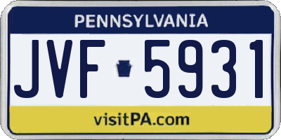 PA license plate JVF5931