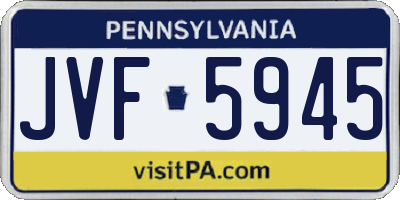 PA license plate JVF5945