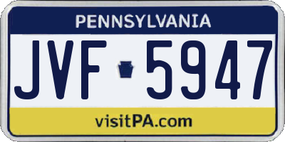 PA license plate JVF5947