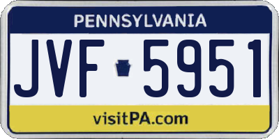 PA license plate JVF5951