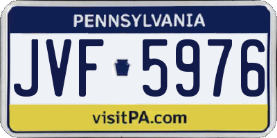 PA license plate JVF5976