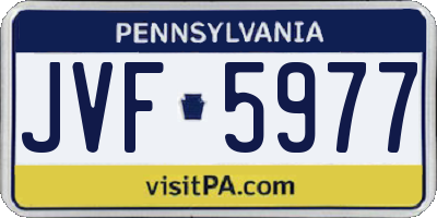 PA license plate JVF5977