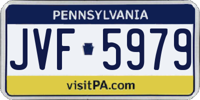 PA license plate JVF5979