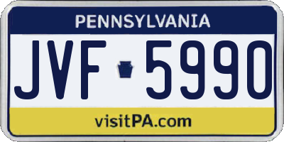 PA license plate JVF5990