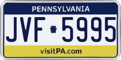 PA license plate JVF5995