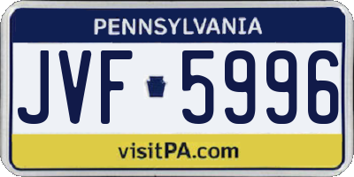 PA license plate JVF5996