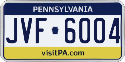 PA license plate JVF6004