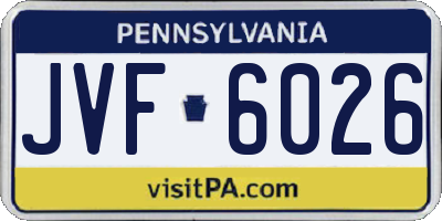 PA license plate JVF6026