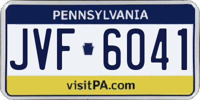 PA license plate JVF6041