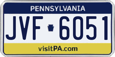 PA license plate JVF6051