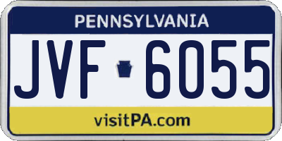 PA license plate JVF6055