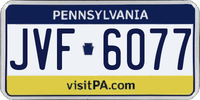 PA license plate JVF6077