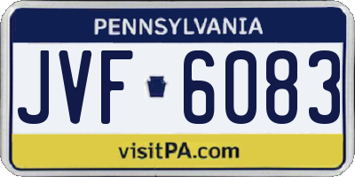PA license plate JVF6083